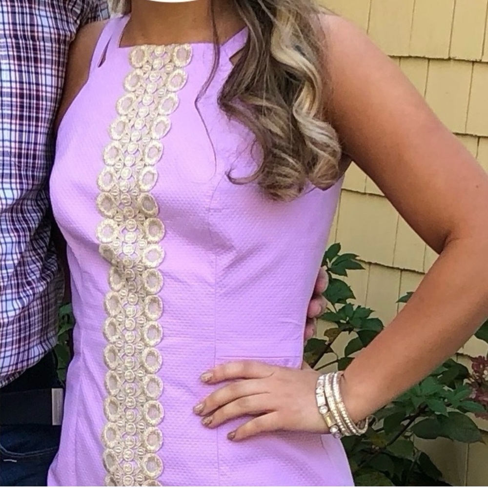 Lilly Pulitzer Pearl Stretch Shift Dress in Lilac Freesia - Picture 3 of 15
